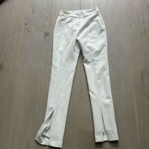 Cream, front slit, Trina Turk pants